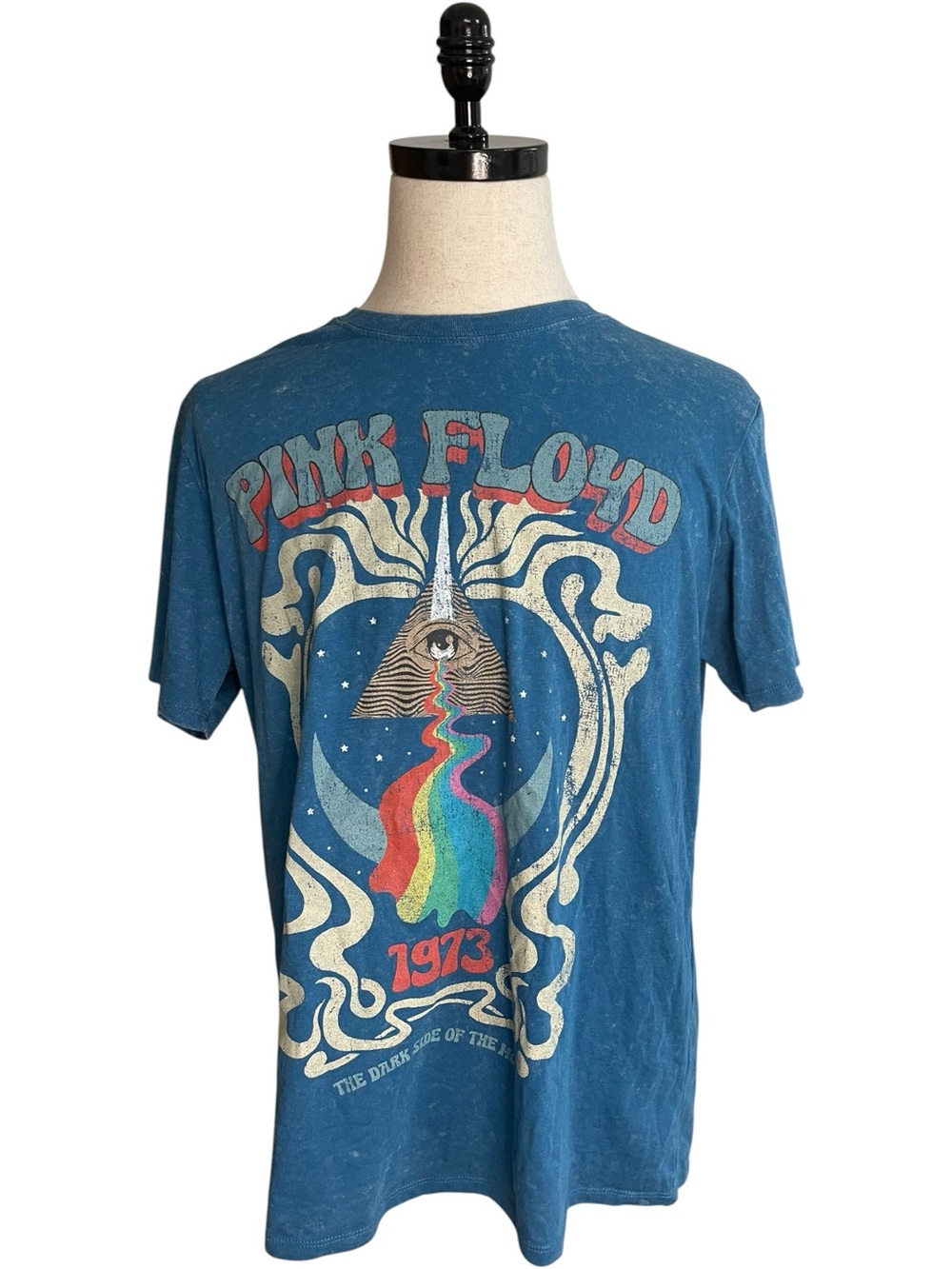 Pink Floyd 1973 Dark Side of the Moon Graphic Band Tee Blue